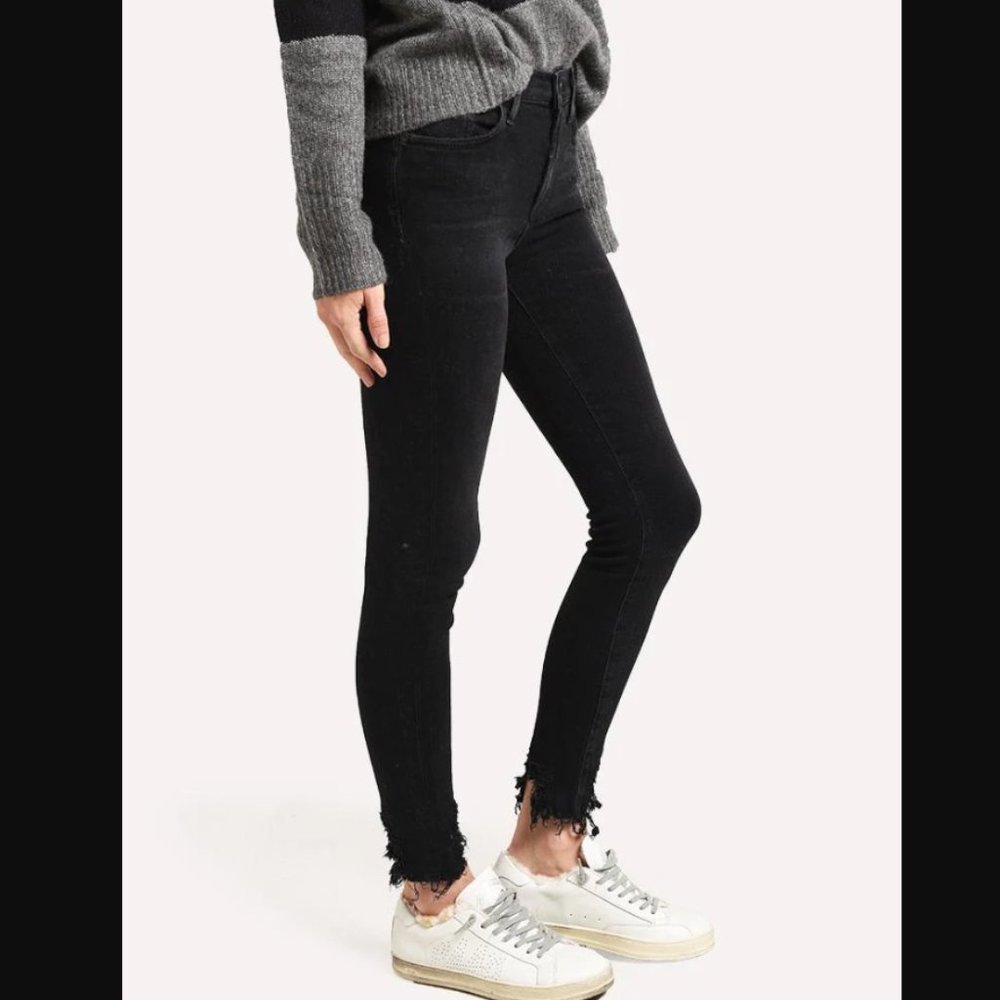 Agolde Sophie Mid Rise Skinny Ankle Jean - Black - Size 25 - Picture 13 of 14